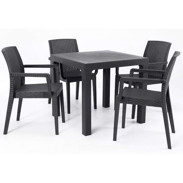 Rainbow Outdoor Siena 5-Piece Dining Set-Anthracite RBO-SIENA-ANT-5DA - main
